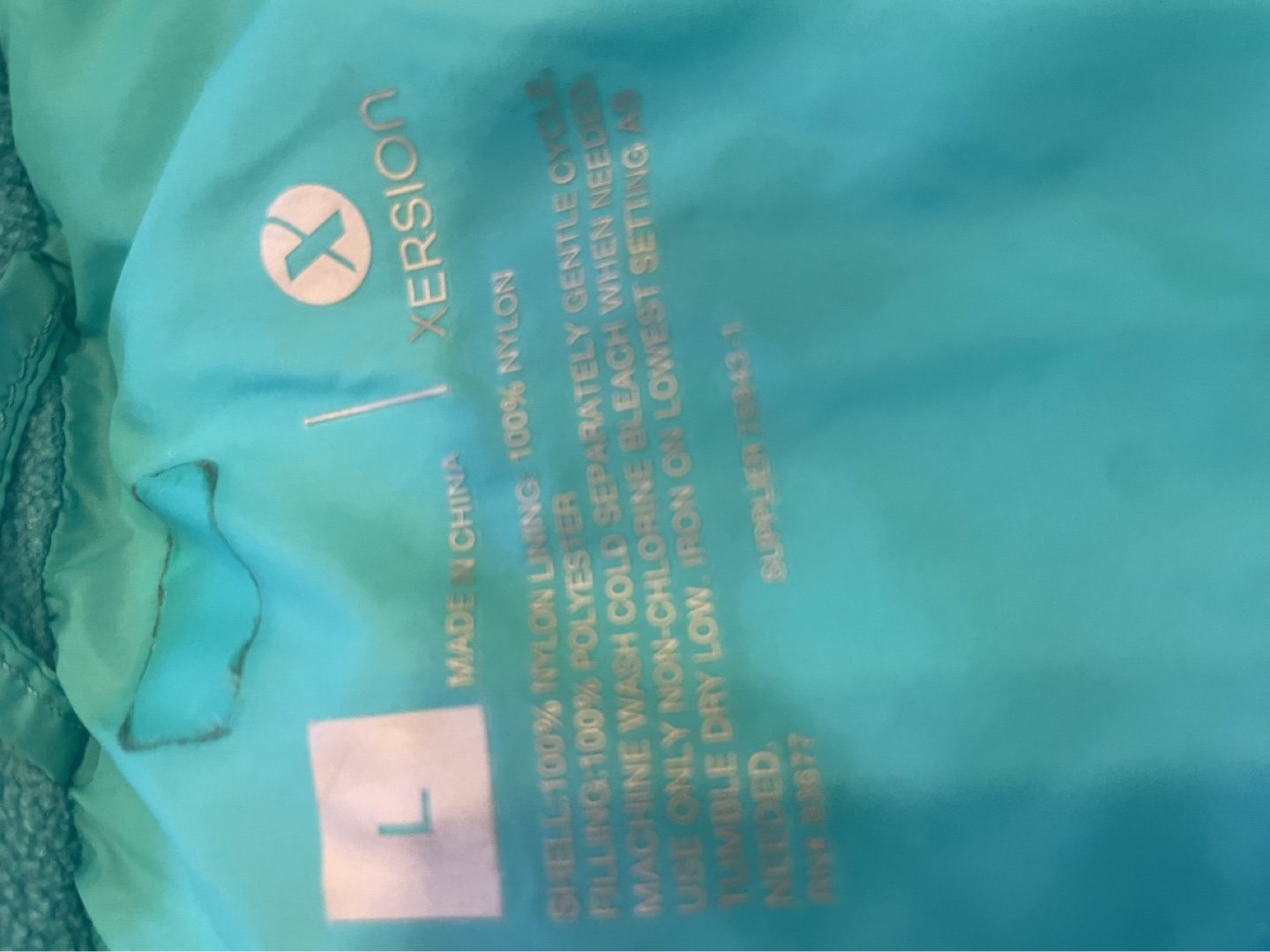 Women's XERsion Teal Puffer Jacket Size Large - photo 2