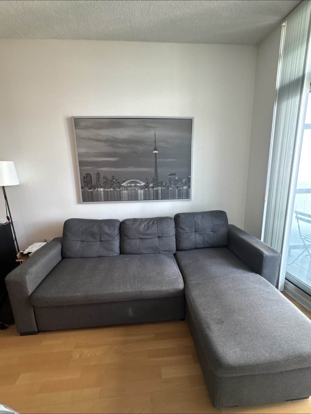 Grey Sectional Sofa with Pull-out Bed - photo 2