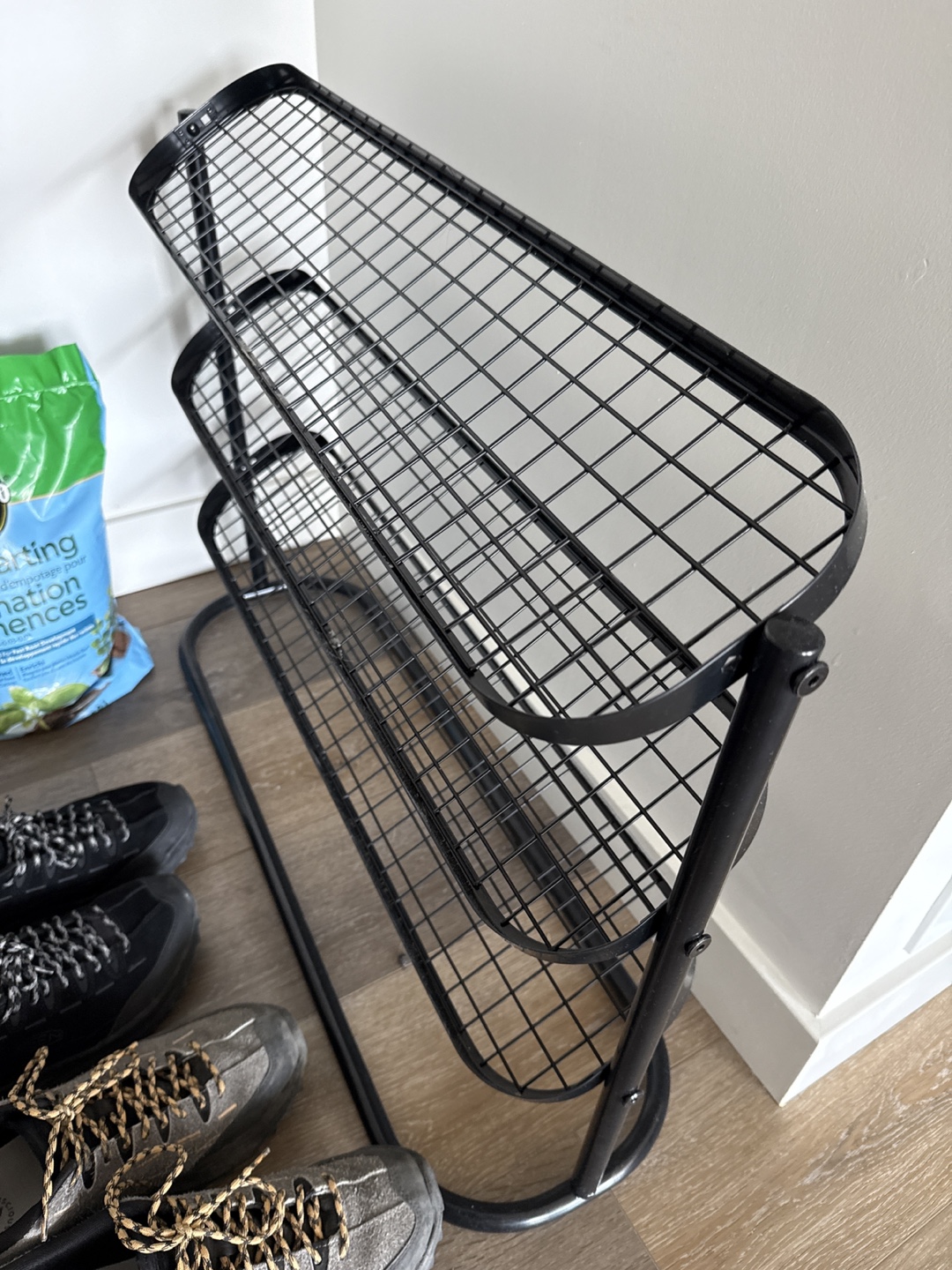Three-Tier Black Metal Shoe Rack - photo 2