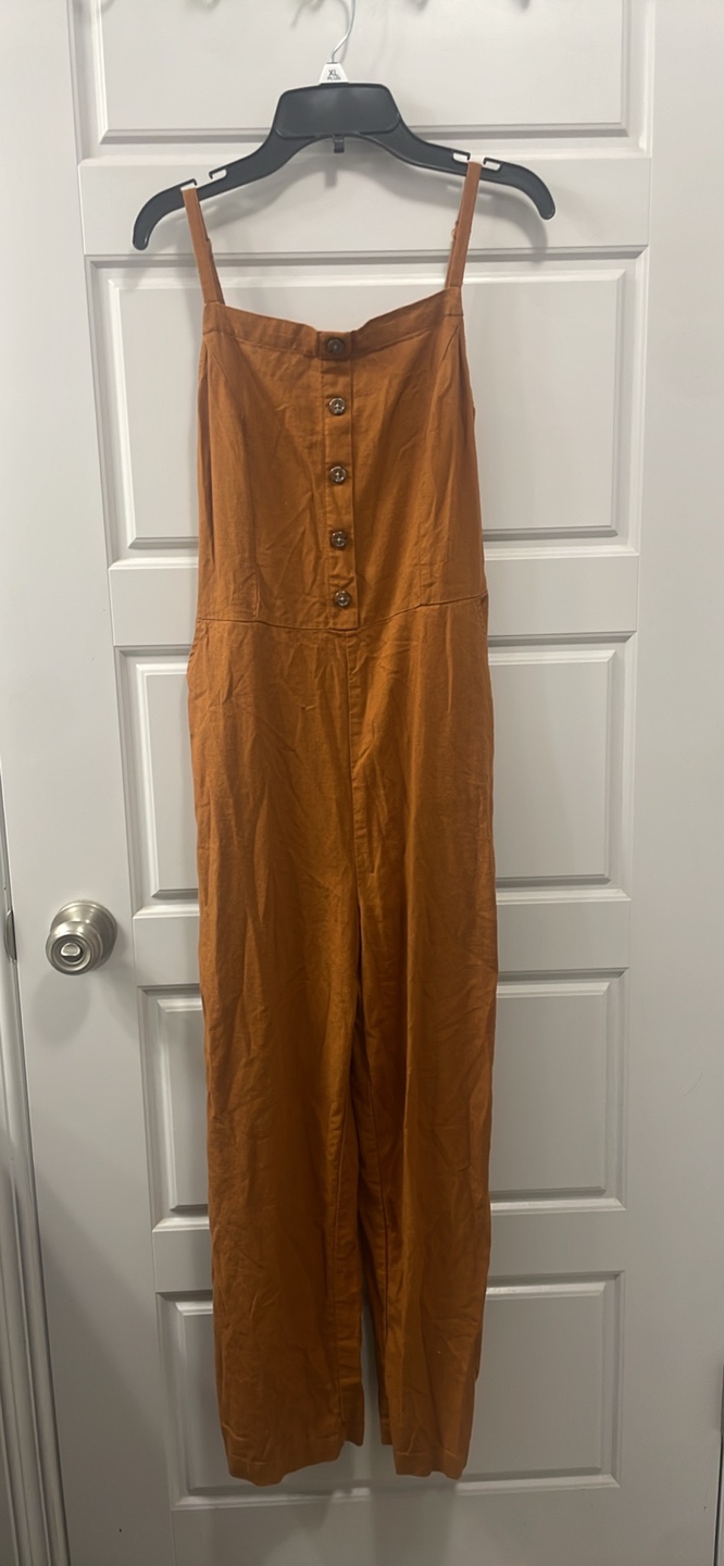 Old Navy Mustard Yellow/Brown Jumpsuit Size M