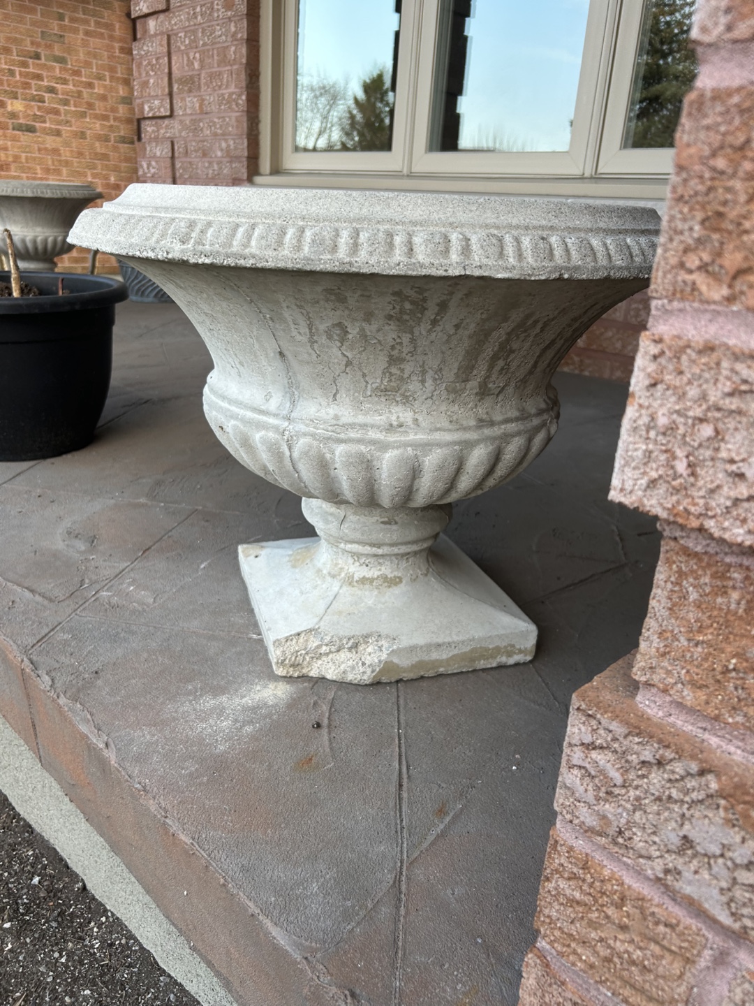 3 Large Concrete Urn Planterd - photo 4