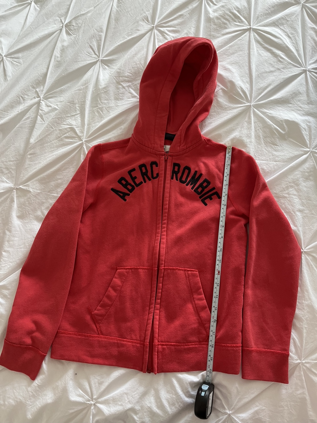 Abercrombie & Fitch Red Zip-Up Hoodie