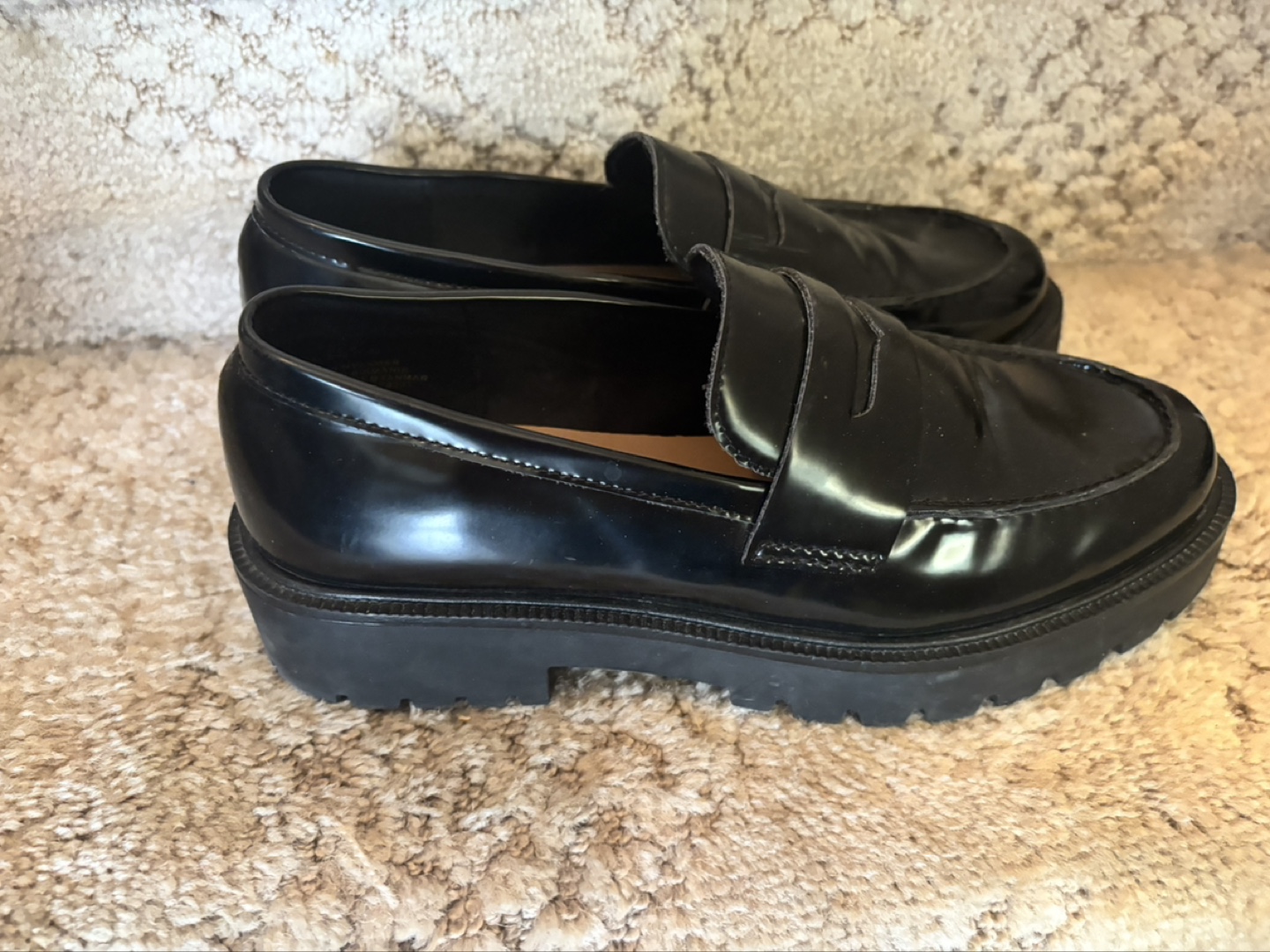 Black Patent Leather Loafers - Size 39 - photo 3
