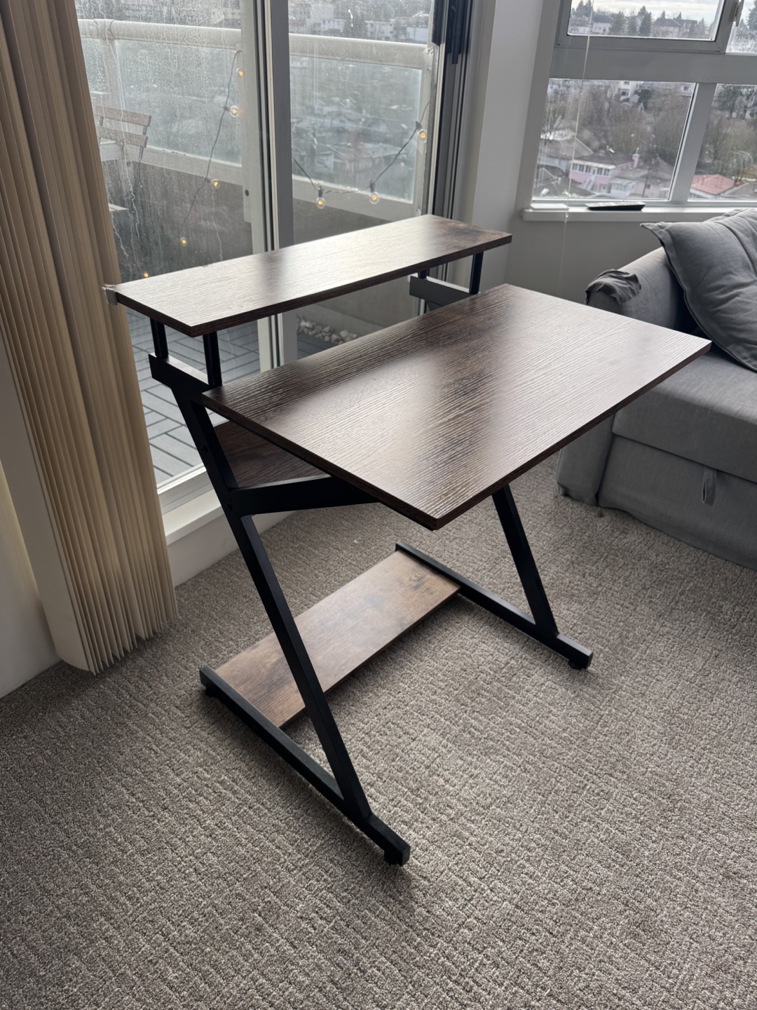 Small Computer Desk with Shelf