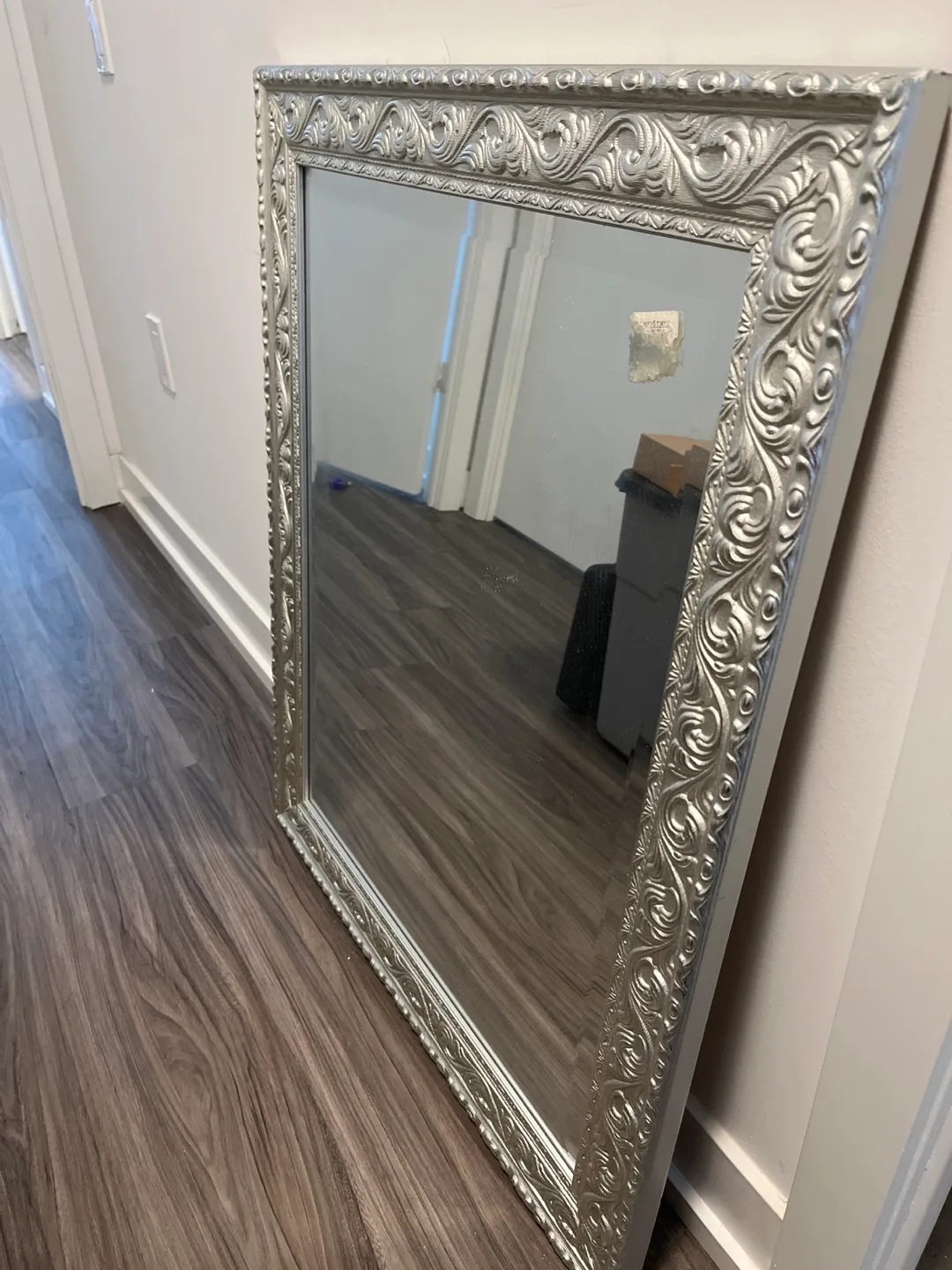 Silver Ornate Framed Mirror image indicator(3)