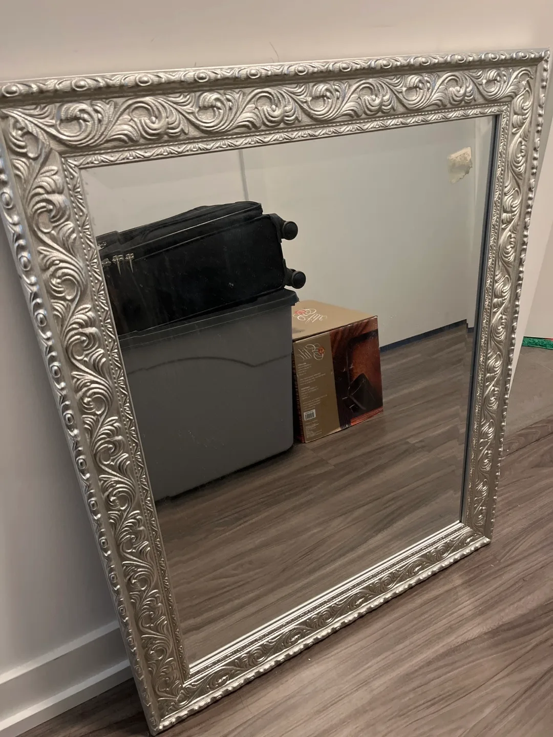 Silver Ornate Framed Mirror image indicator(2)