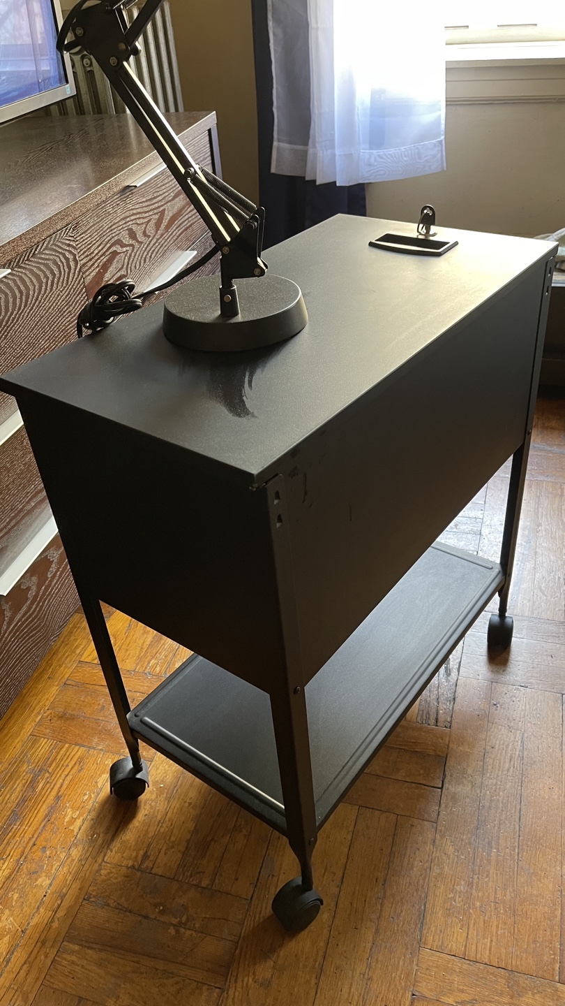 Black Mobile File Cabinet with Locking Drawer - photo 2