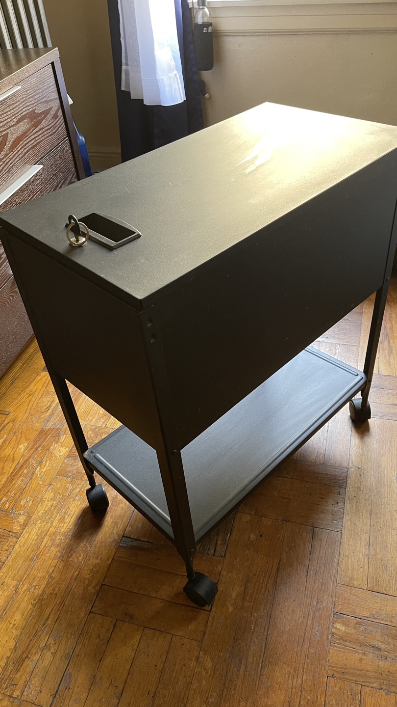 Black Mobile File Cabinet with Locking Drawer - photo 3