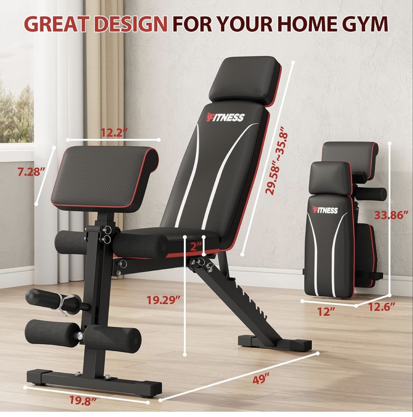 FITNESS Adjustable Bench, Foldaway - photo 4
