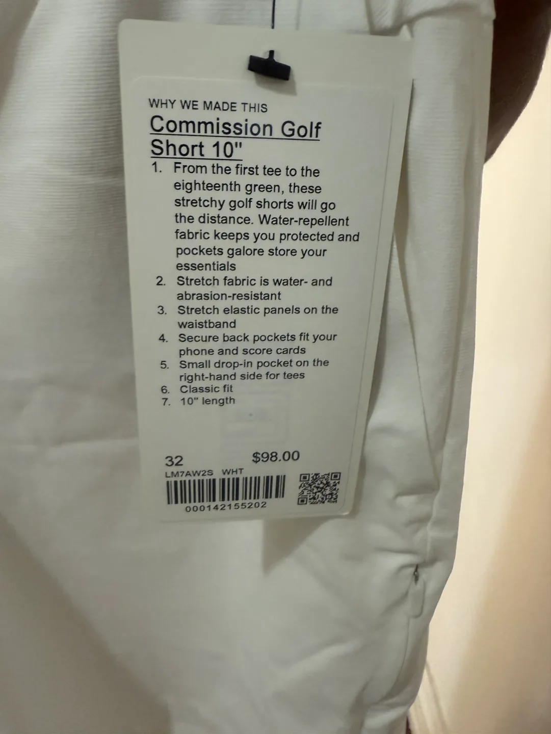 Lululemon Commission Golf Shorts - Size 32 - White image indicator(2)