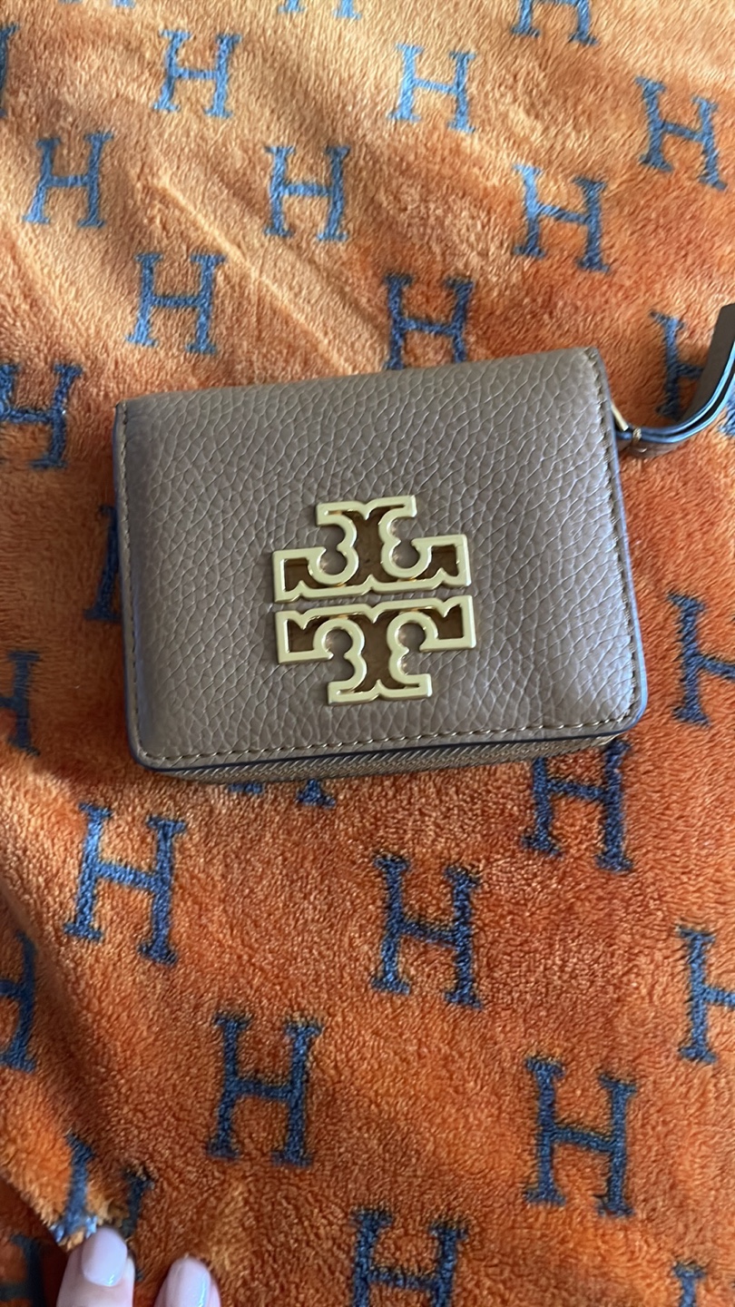 Tory Burch Mini Wallet Brown Leather Zip Around