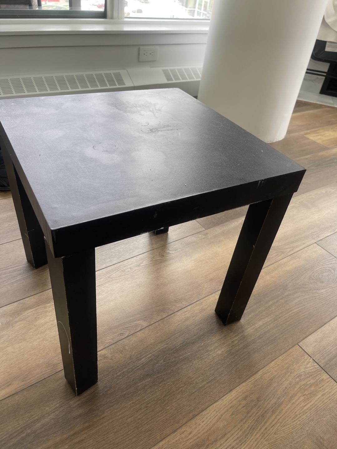 Small Black Square End Table