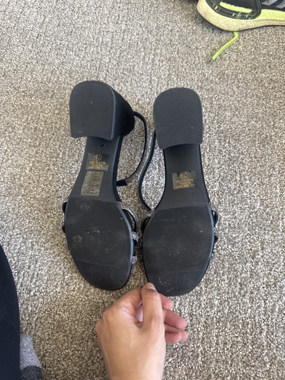 Black embellished Sheln sandals, size 7.5 - photo 3