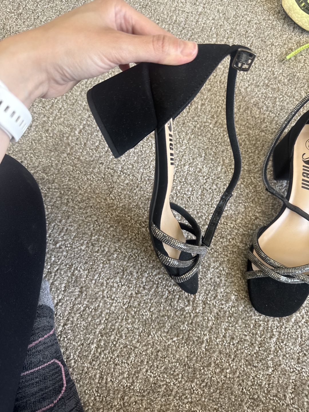 Black embellished Sheln sandals, size 7.5 - photo 2