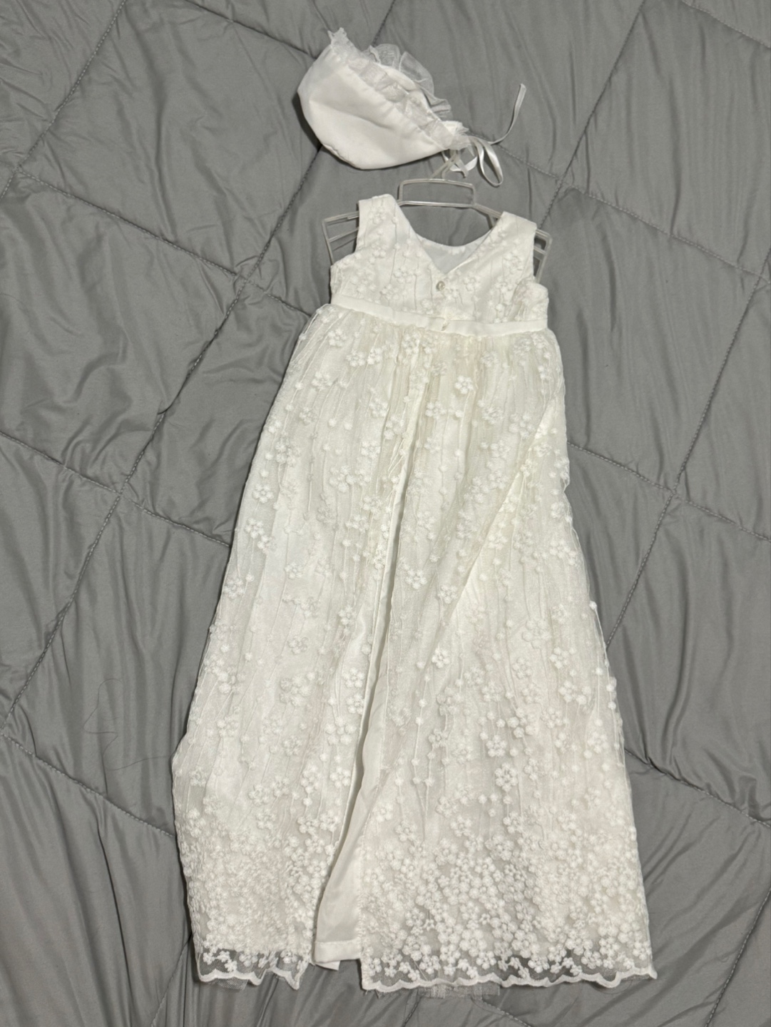 Infant Christening Gown with Bonnet - photo 3