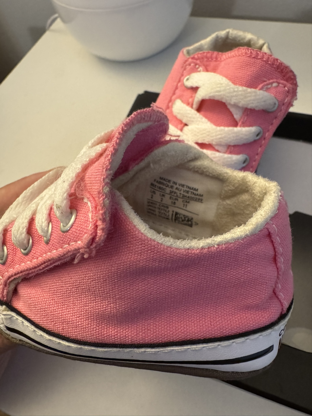 Infant Converse Pink Sneakers Size 2C - photo 5