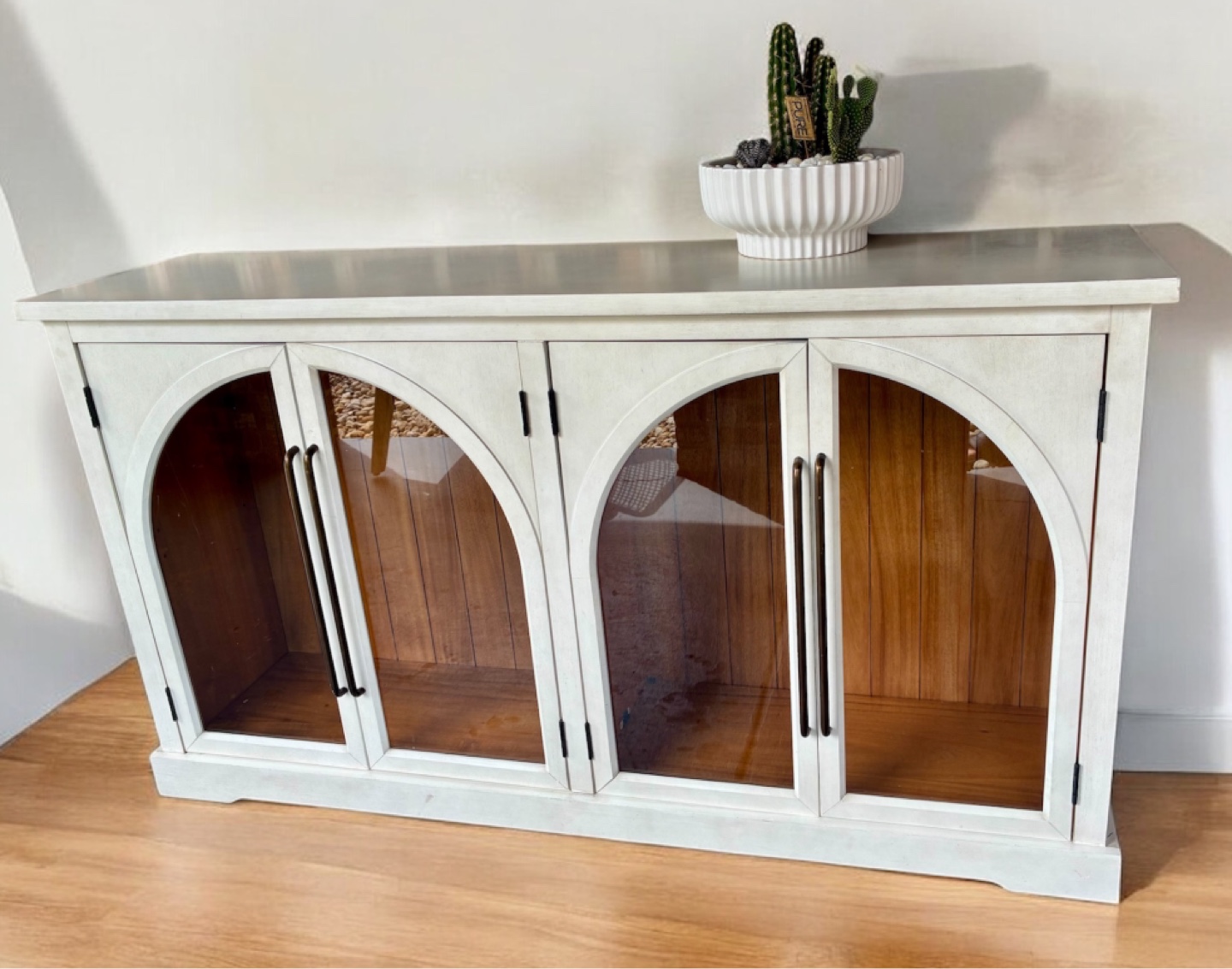 Off White Cabinet with Glass Doors