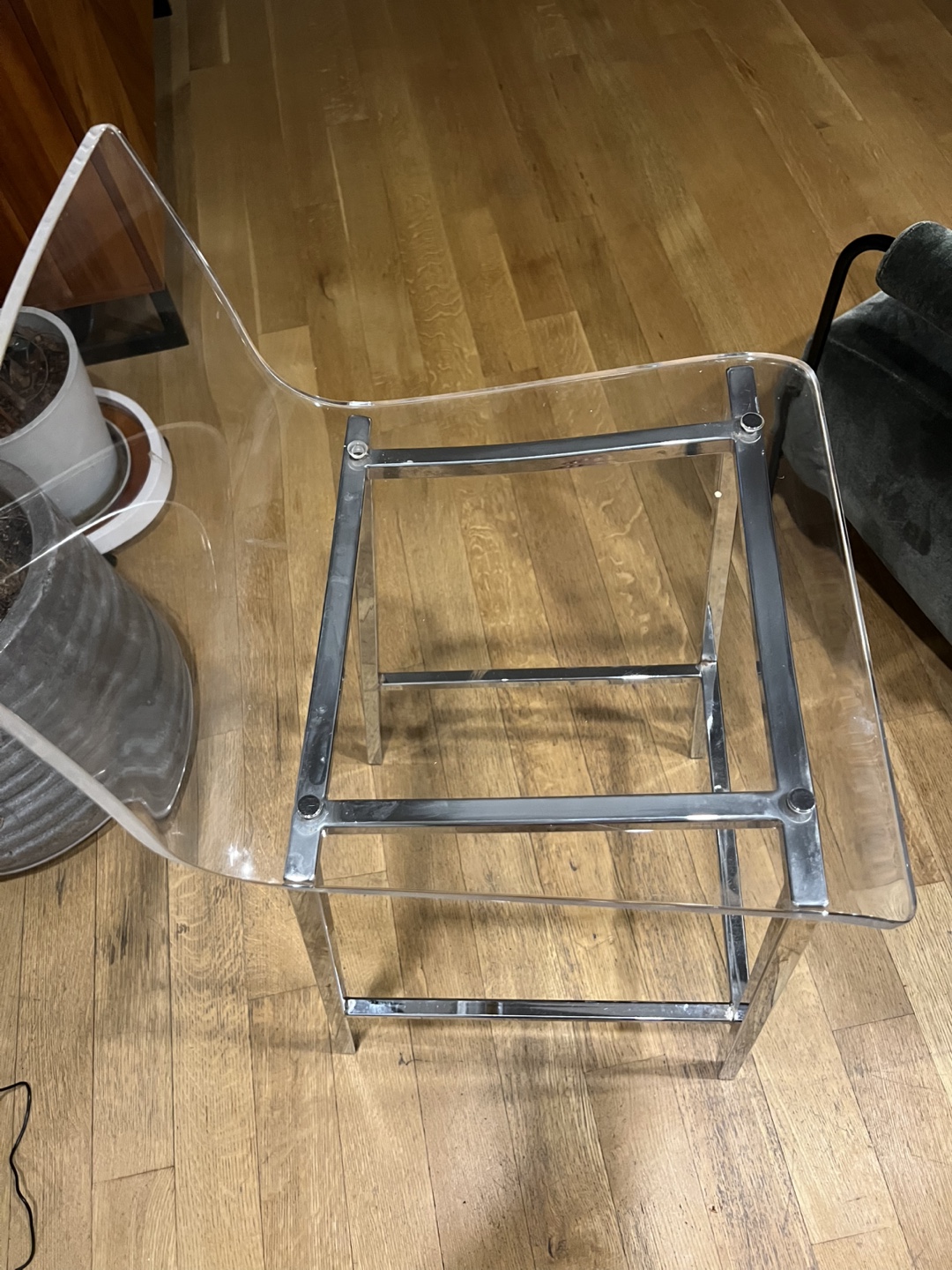 CB2 clear bar stool chairs x2 - photo 3