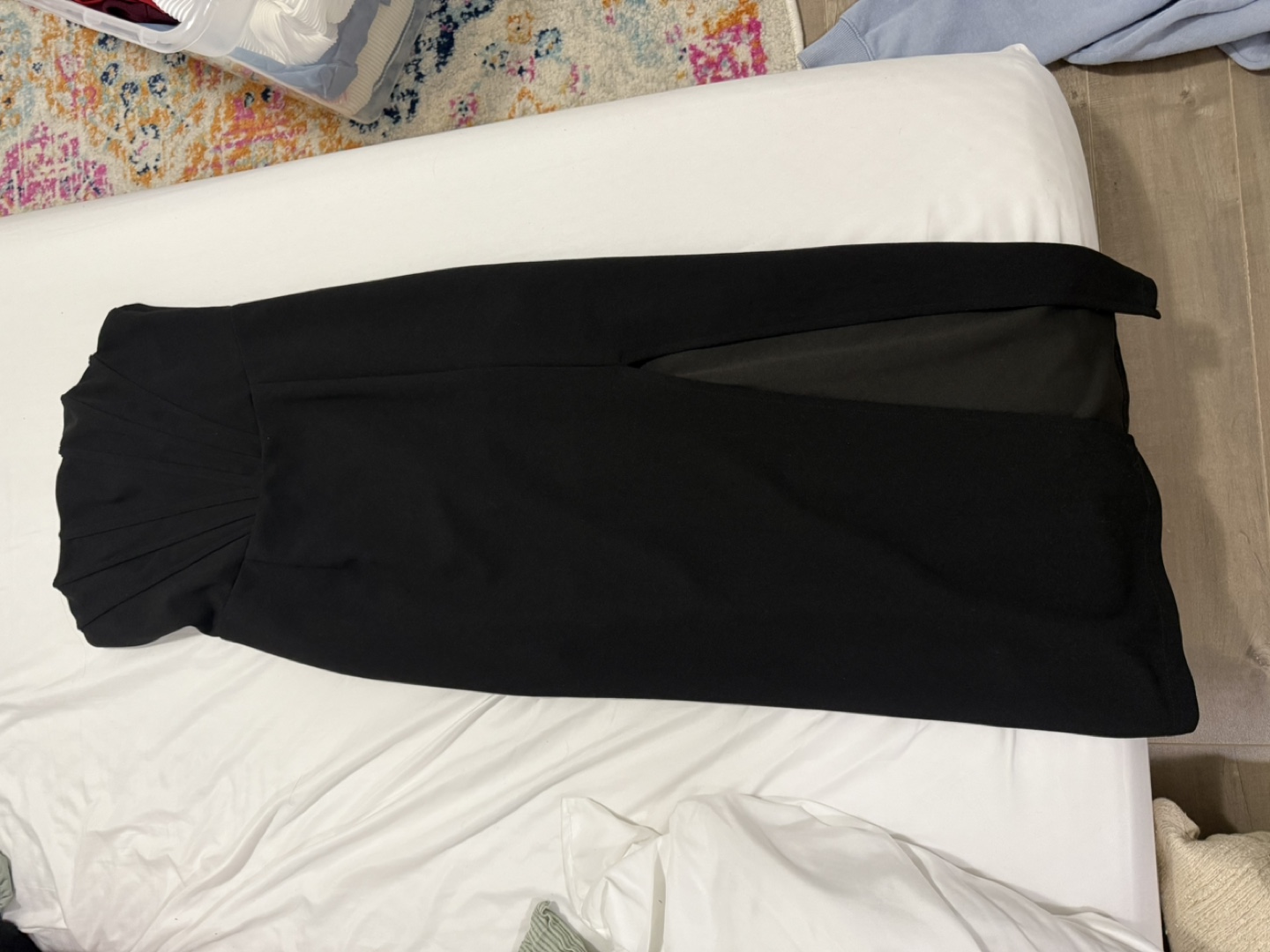 Black Strapless Maxi Dress with Thigh High Slit - photo 2