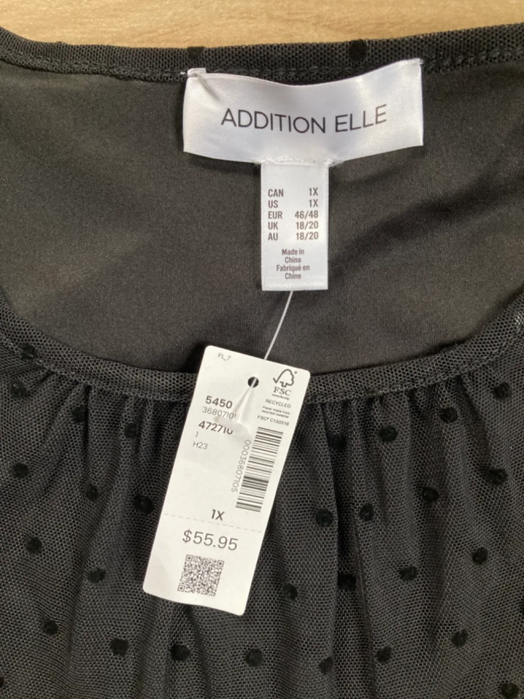 Addition Elle Black Polka Dot Blouse Size 1X image indicator(2)