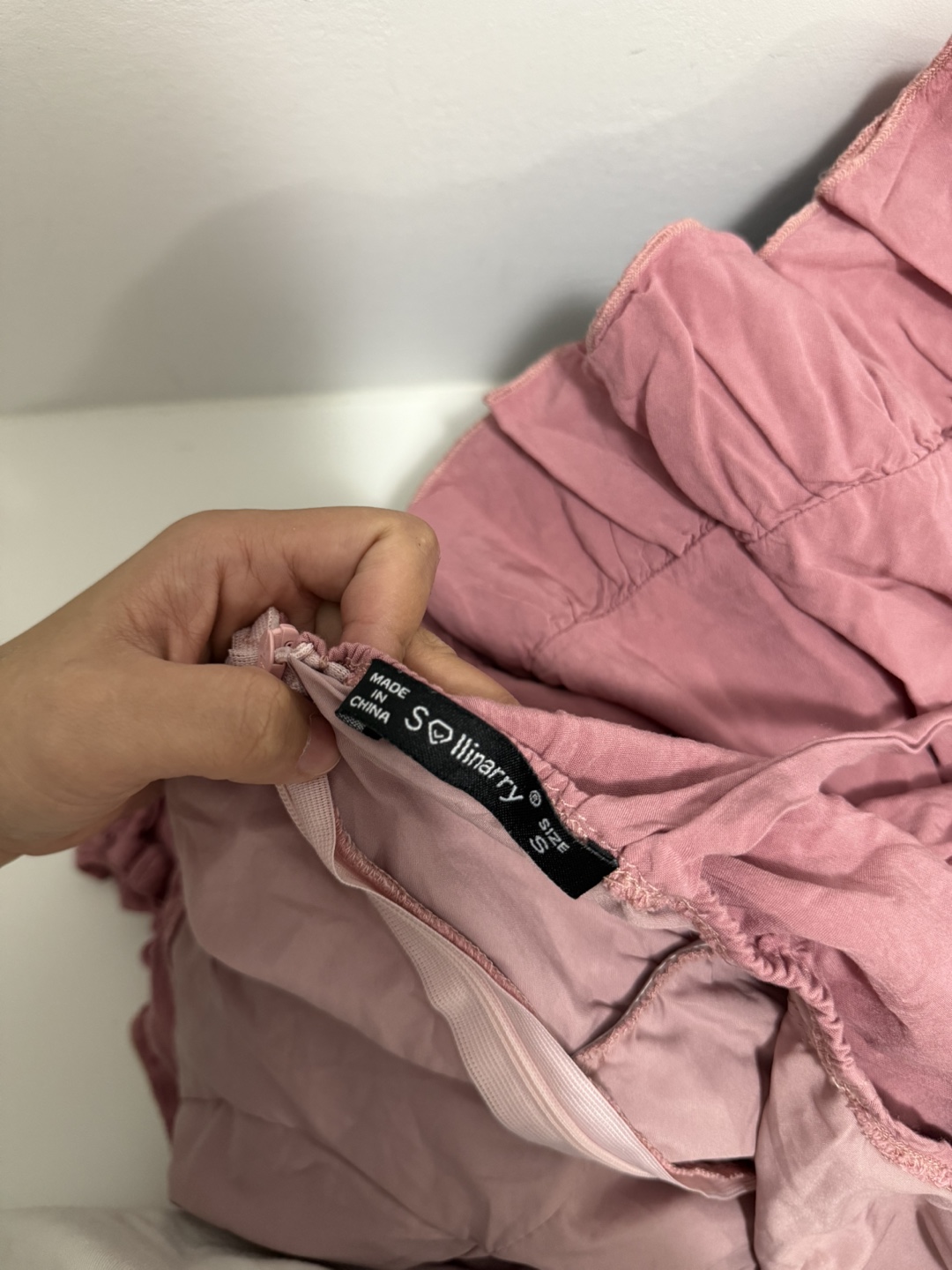 Pink tiered mini dress with ruffle details - photo 2