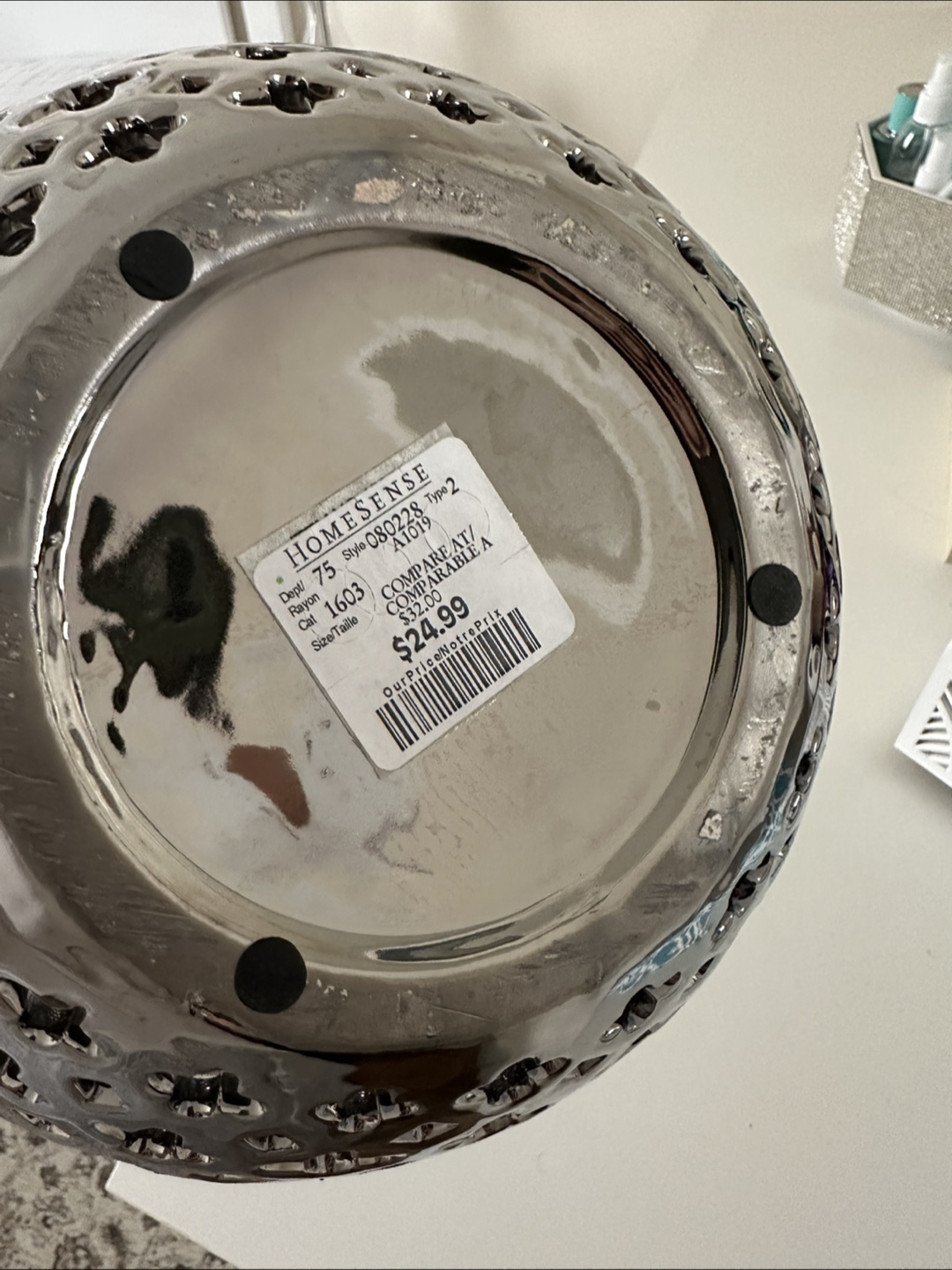 Silver Metal Decorative Bowl - photo 3