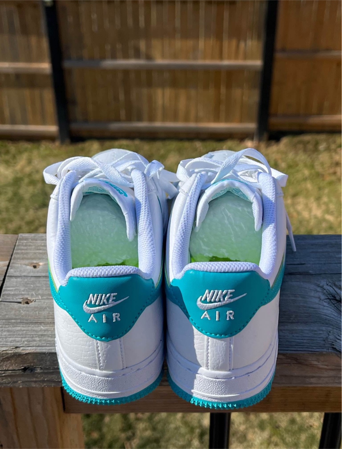 Nike Air Force 1 '07 Custom Teal Sneakers - photo 2