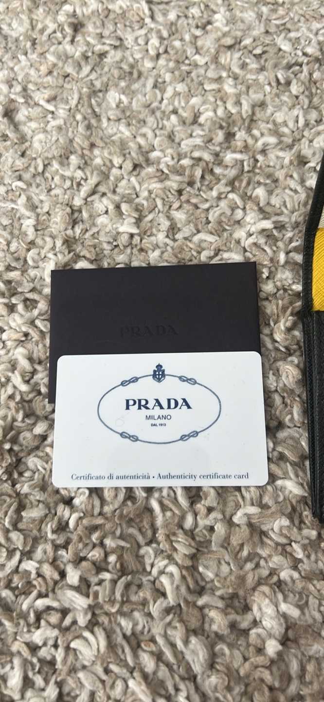 Prada Saffiano Leather Wallet - Black & Yellow - photo 4