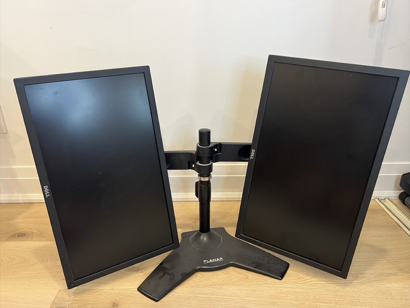 Dual Monitor Stand with Two Dell Monitors