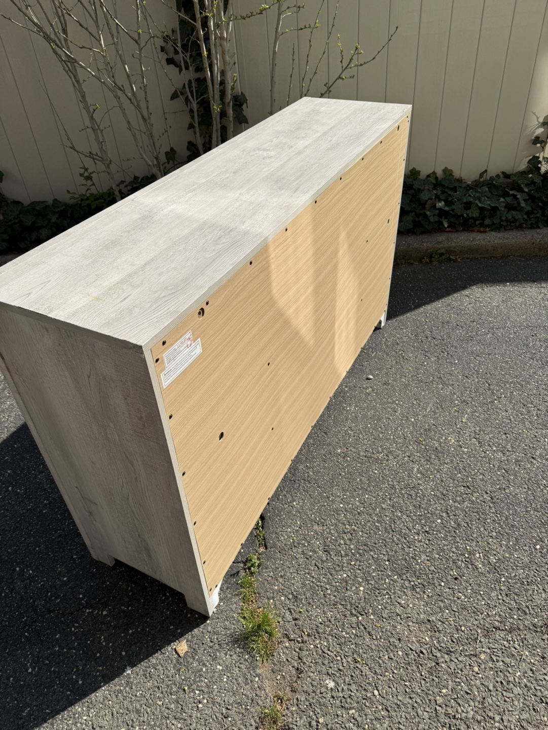 6-Drawer Dresser - Light Grey Wood - photo 3