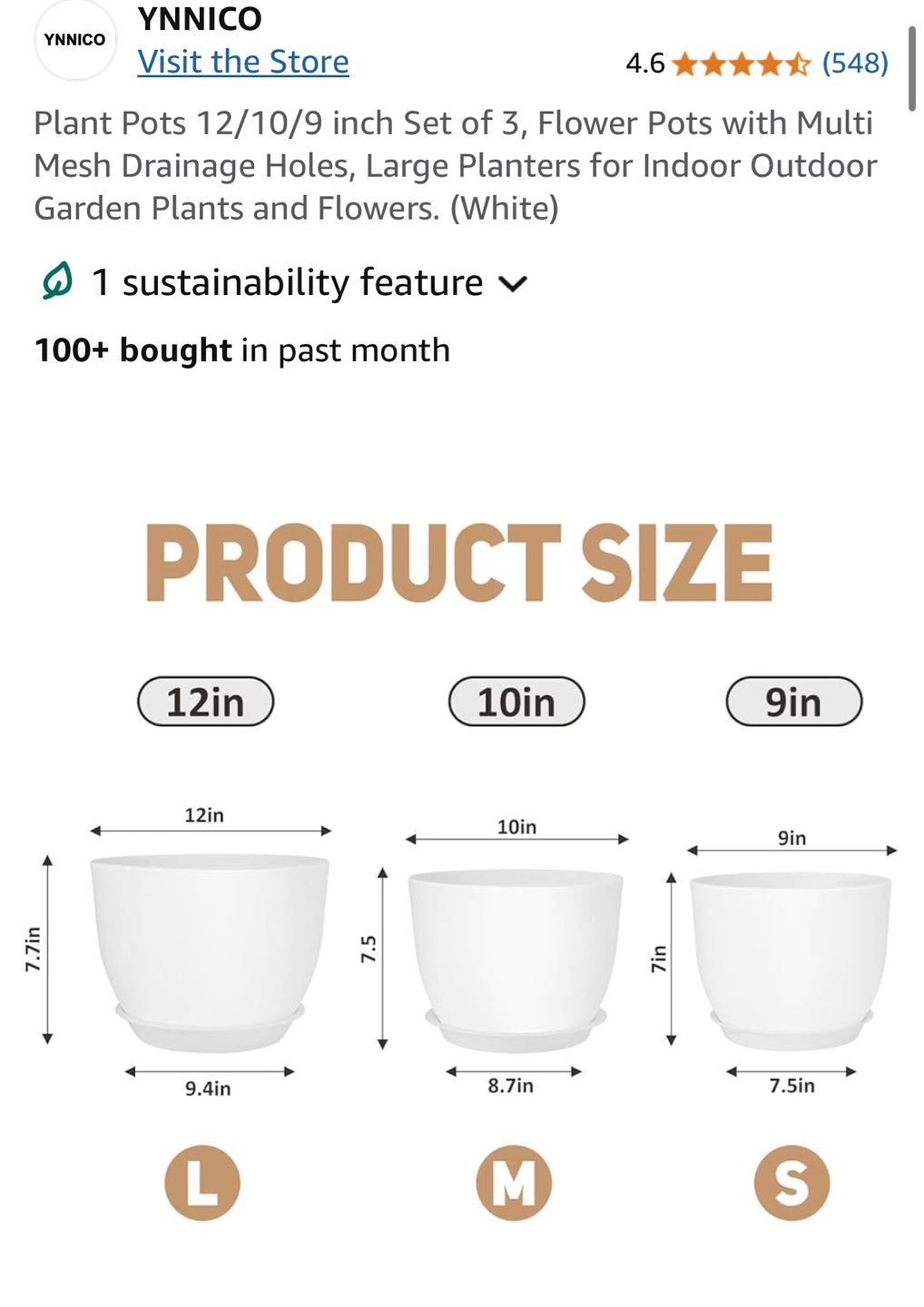 White Plastic Plant pot Set of two - photo 2