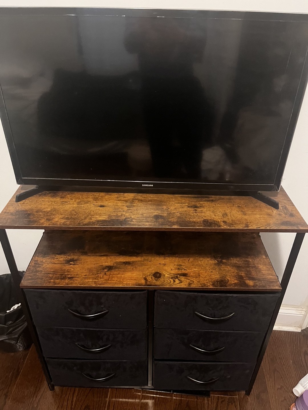 Rustic 5-Drawer Storage Cabinet with Metal Frame - photo 2