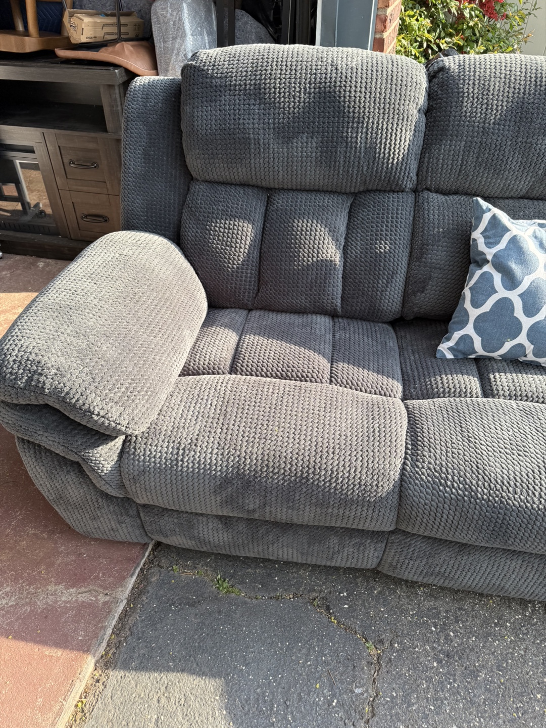 Gray Reclining Sofa - photo 3