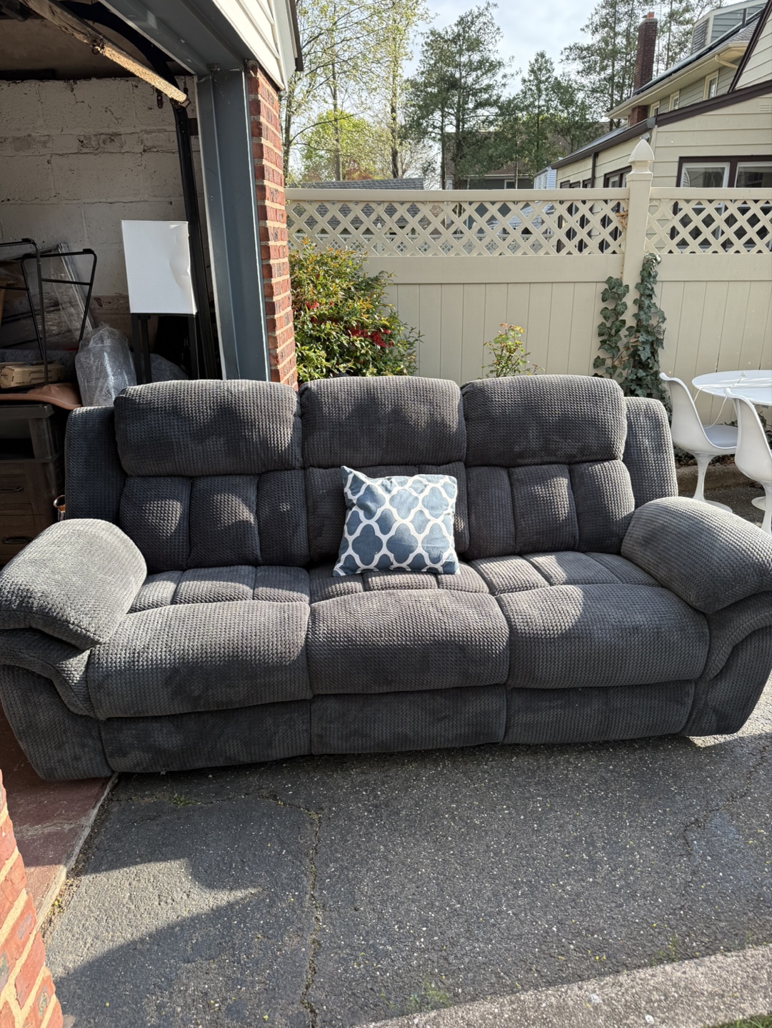 Gray Reclining Sofa