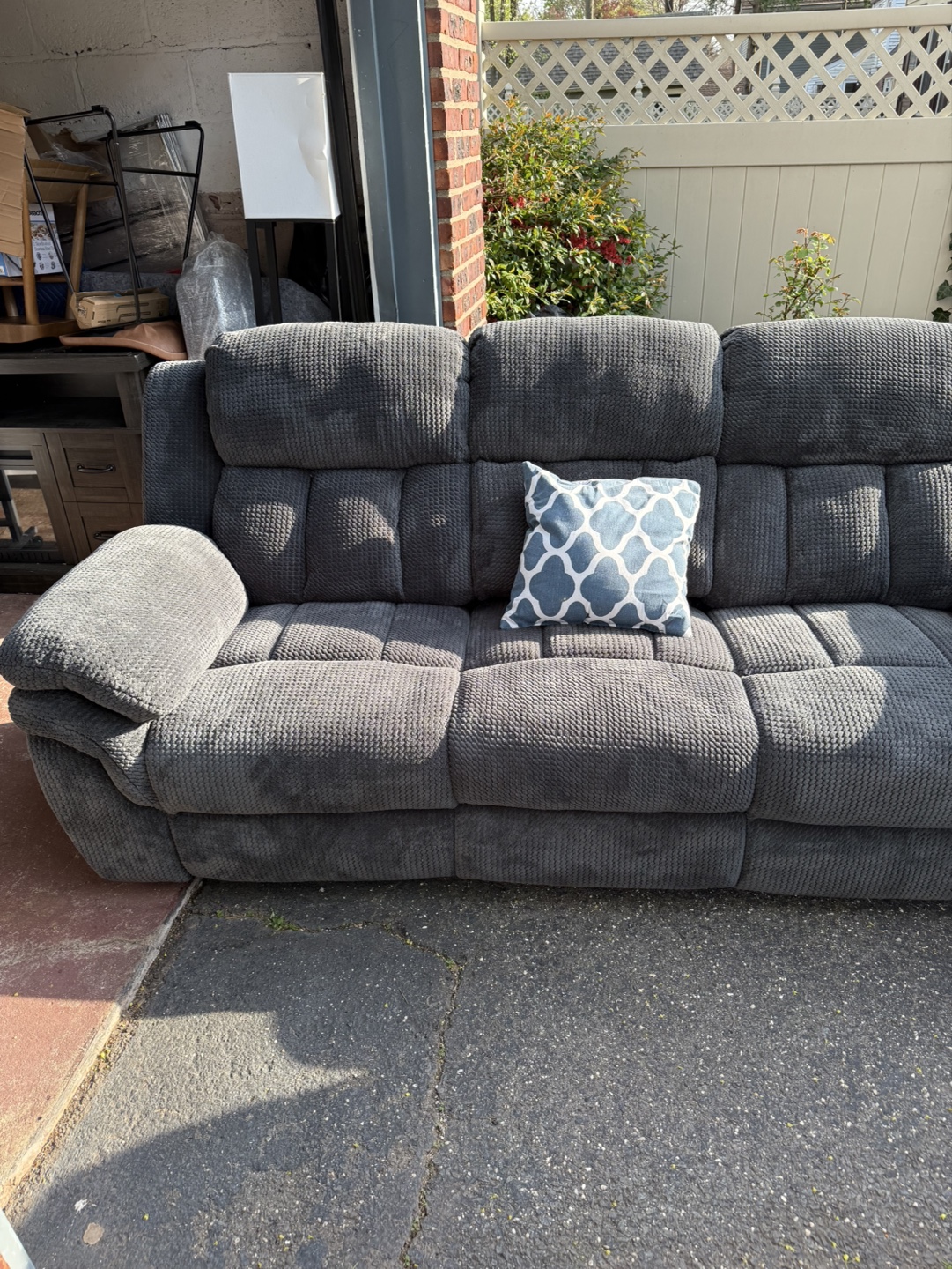 Gray Reclining Sofa - photo 2