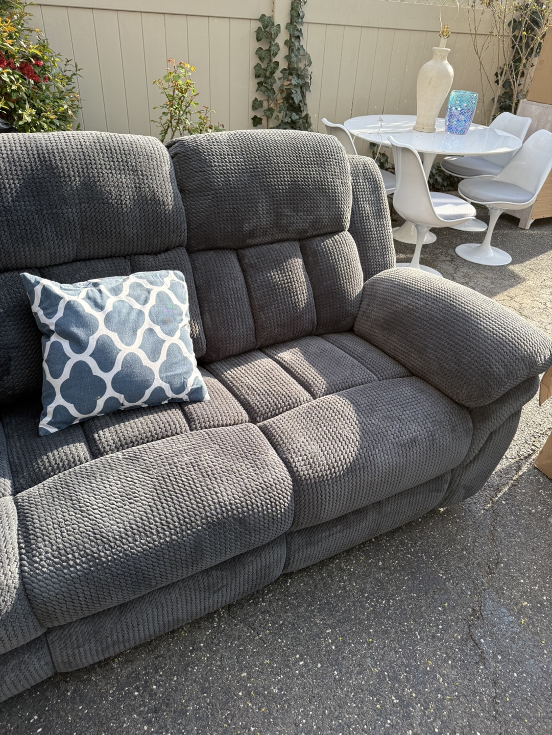 Gray Reclining Sofa - photo 4