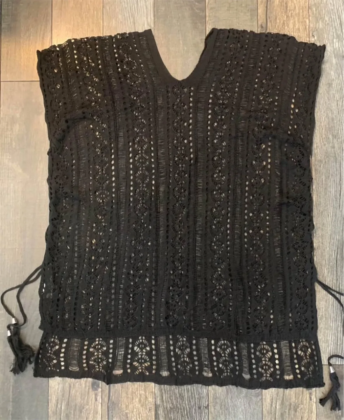 New Beach Coverup, Black Crochet image indicator(2)