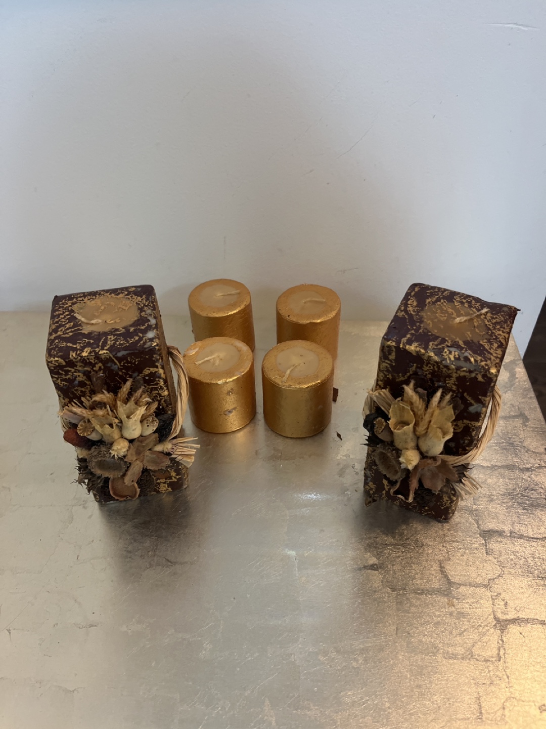 Set of Decorative Candles and Holders - photo 2