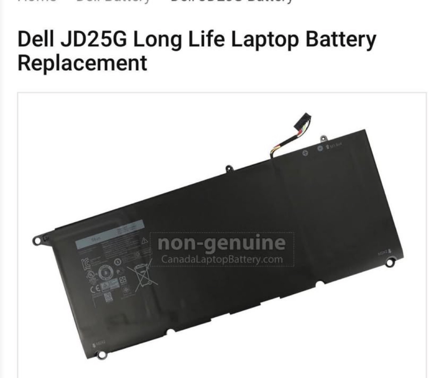New JD25G Long Life Laptop Battery Replacement