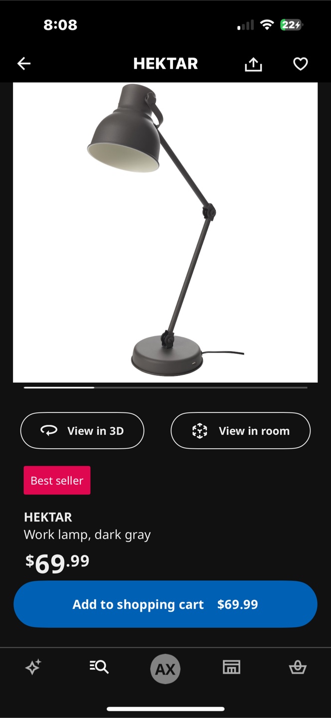 IKEA HEKTAR Desk Lamp - Light Grey - photo 2