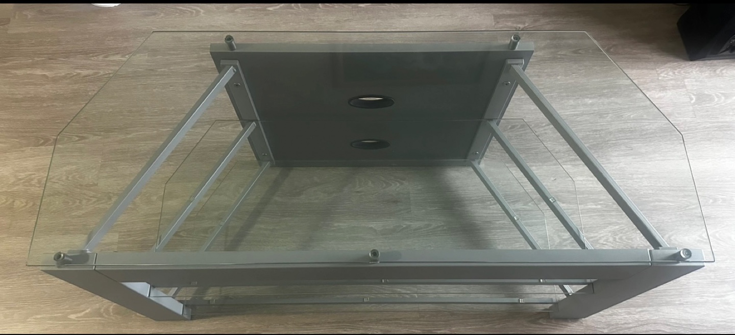 Corner TV Stand with Glass Shelves - photo 4