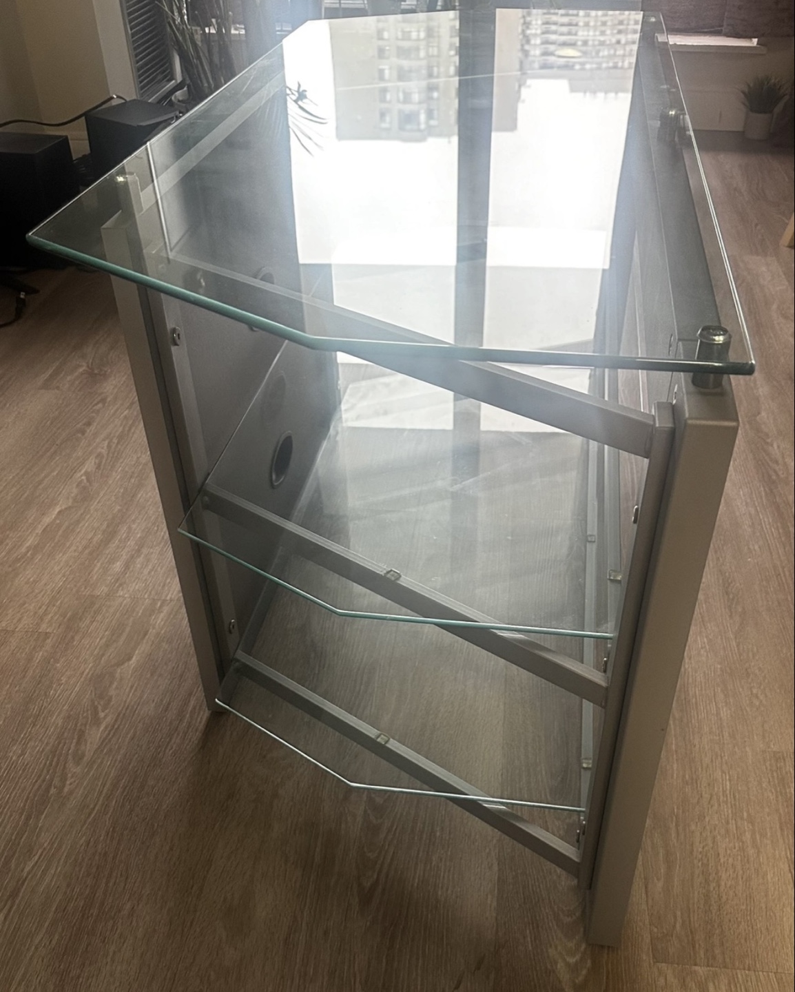 Corner TV Stand with Glass Shelves - photo 5