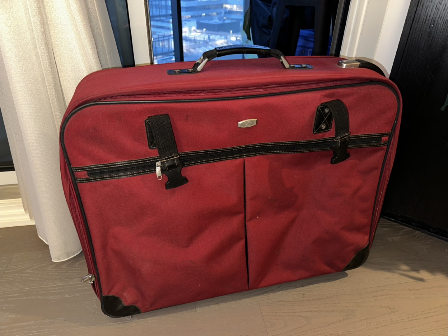 Large Red Rolling Suitcase