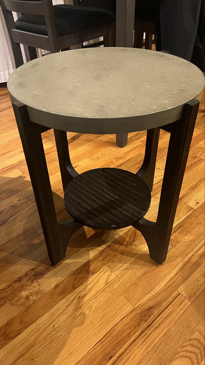Round End Table with Bottom Shelf - photo 3