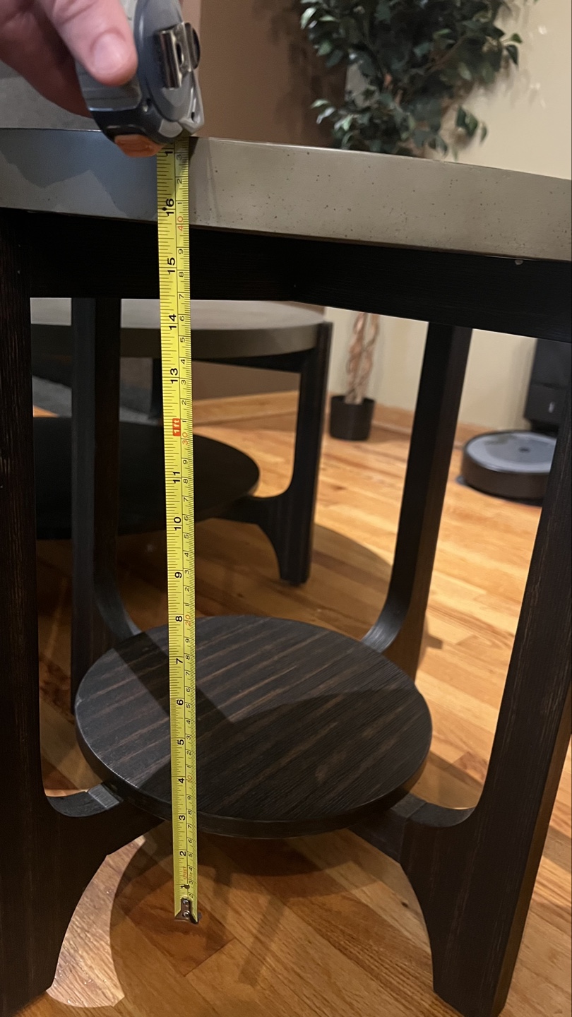 Round End Table with Bottom Shelf - photo 4