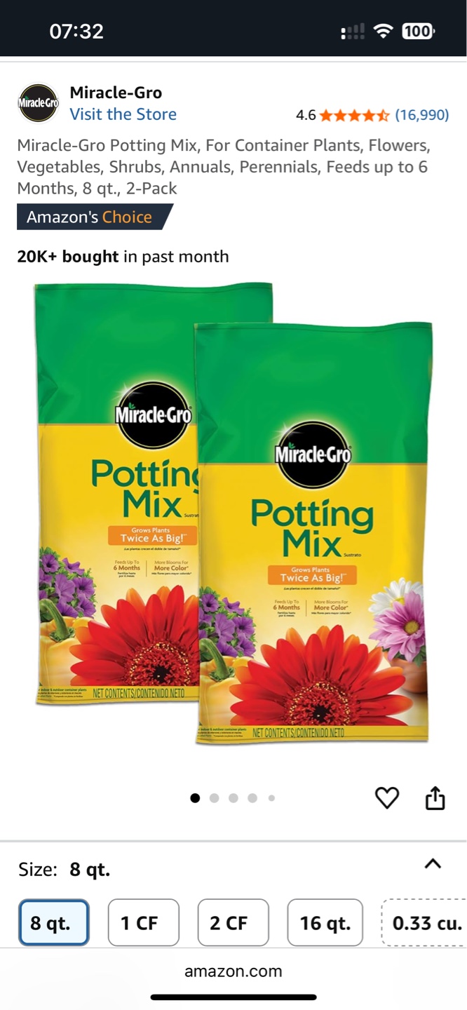 Potting Mix, 8 qt 1 Pack