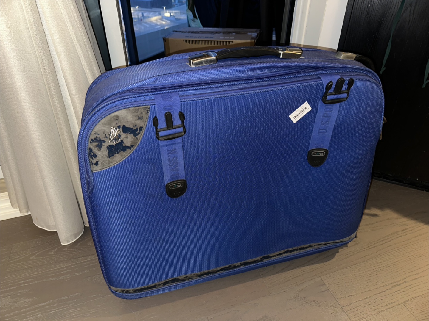 Large Blue Rolling Suitcase