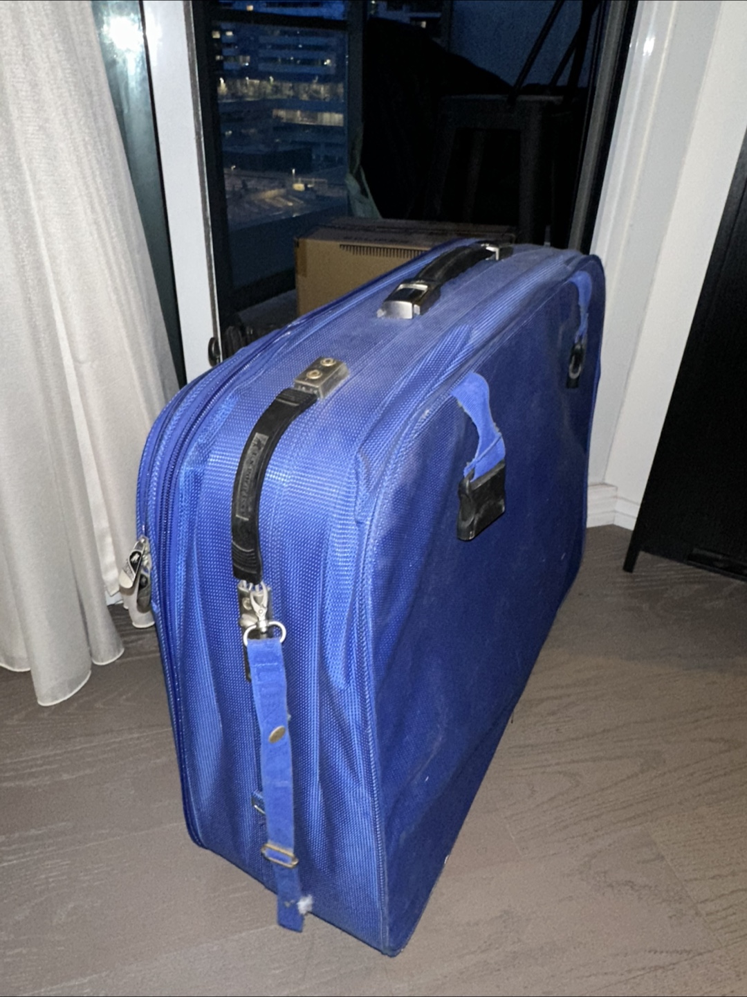 Large Blue Rolling Suitcase - photo 3