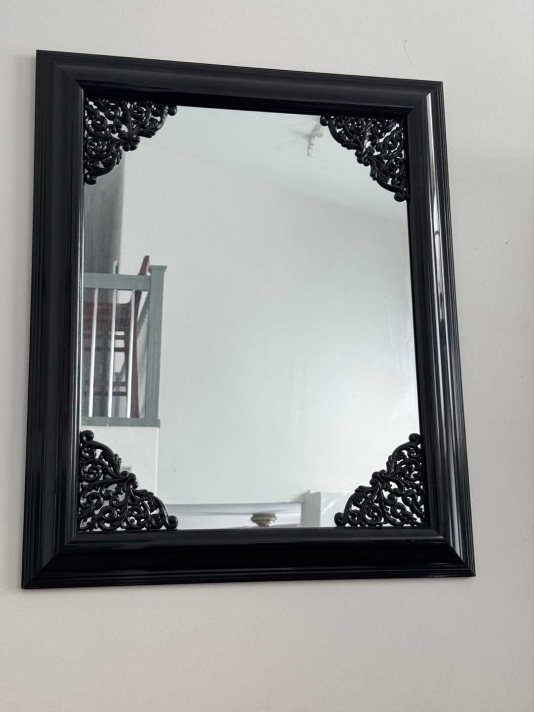 Black Ornate Wall Mirror - photo 4