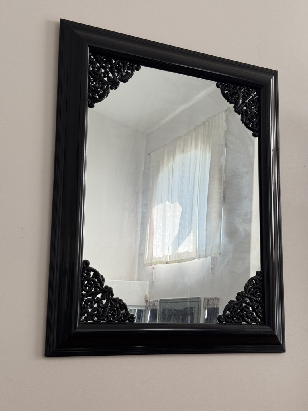 Black Ornate Wall Mirror - photo 3